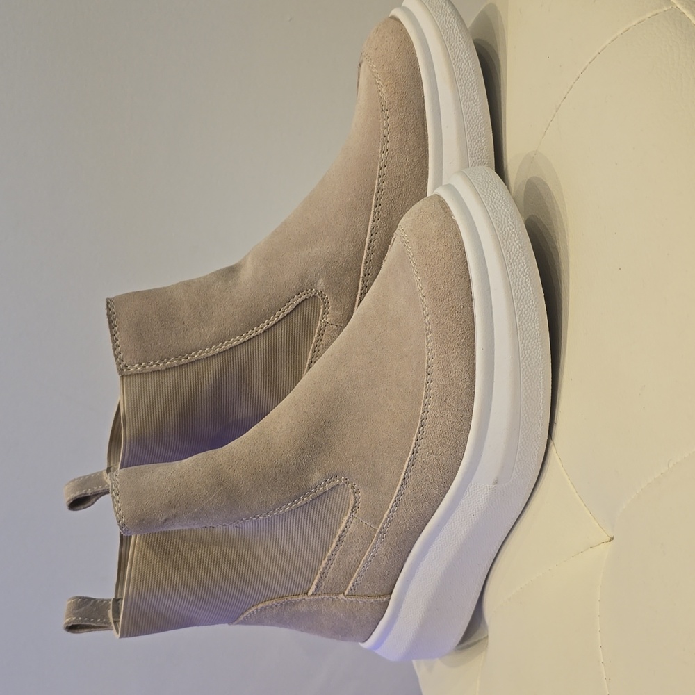 Etna Nurture Suede leather slip-on rebalance beige chunky sole boots NEW 8 9 9.5 - Picture 5 of 6